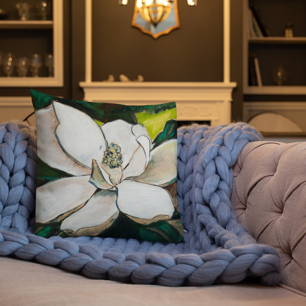 Magnolia Study on wood III Premium Pillow