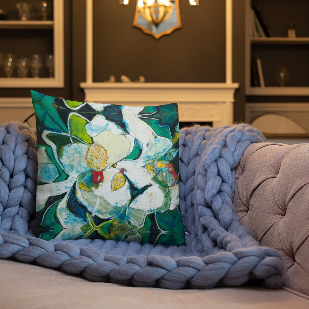 Tropical Magnolia Premium Pillow