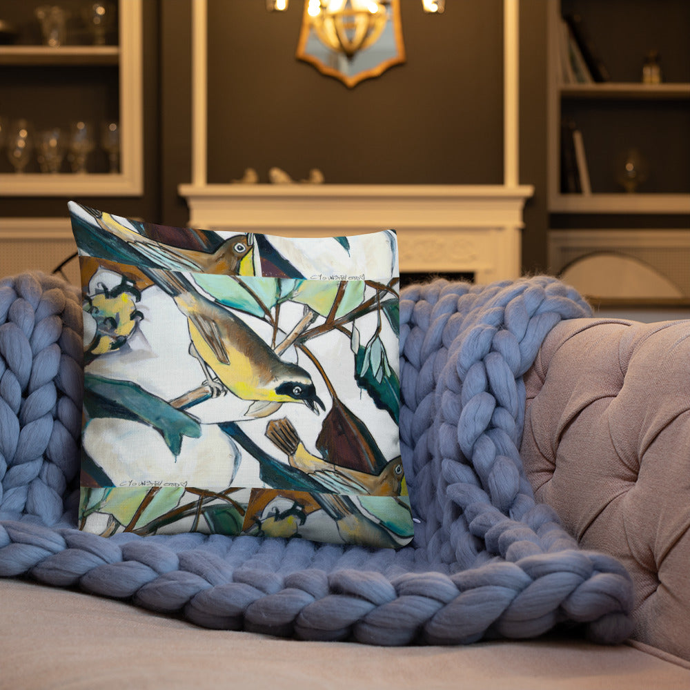 Yellowthroat and Magnolia Premium Pillow