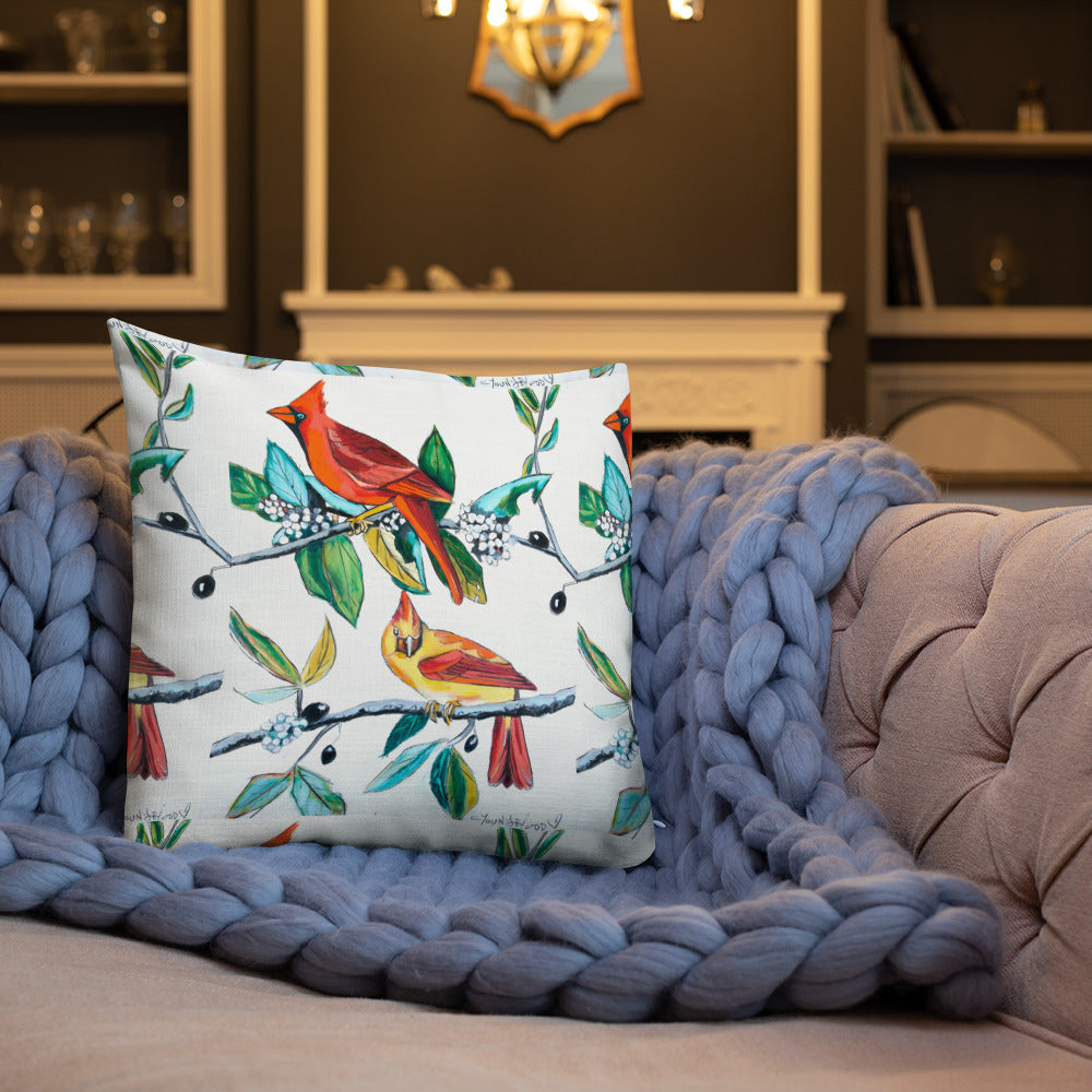 Lucy's Cardinals Pattern Premium Pillow