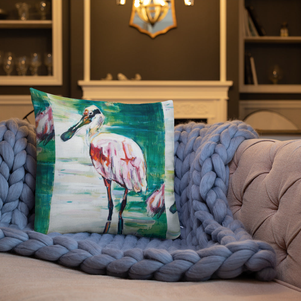 Roseate Spoonbill Premium Pillow