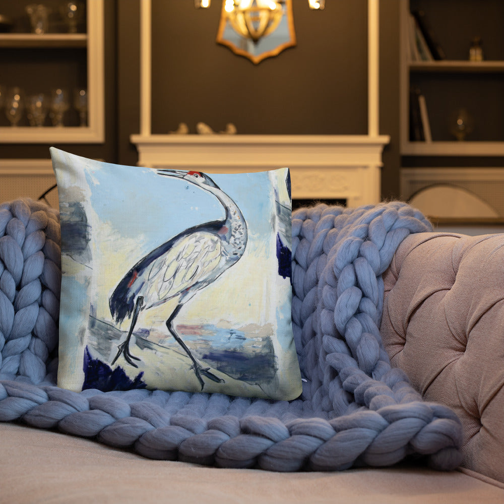 Sandhill Crane Premium Pillow