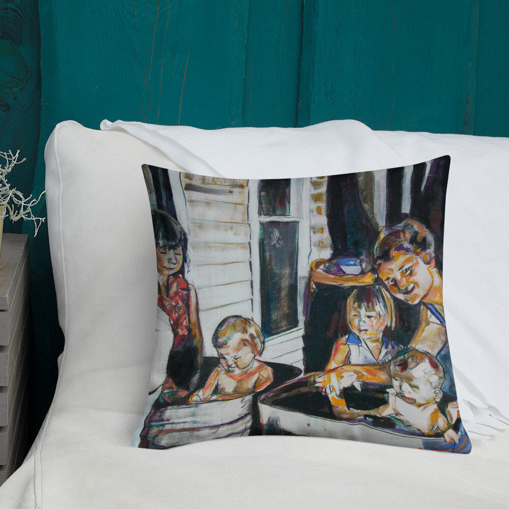 Vintage Porch Bathers Premium Pillow