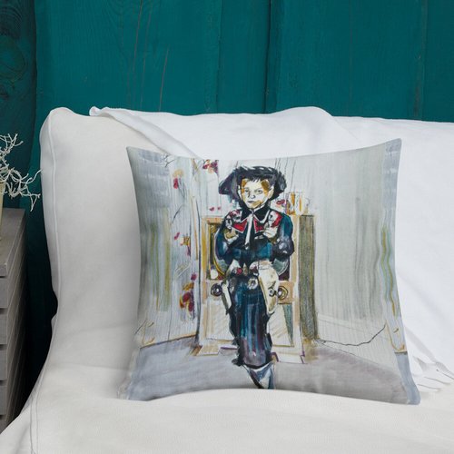 Vintage Cowboy Pattern Premium Pillow