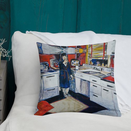 Vintage Kitchen Pattern Premium Pillow