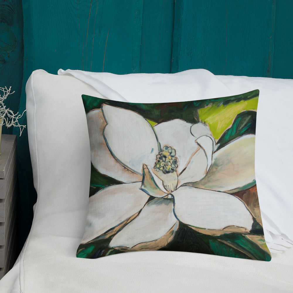 Magnolia Study on wood III Premium Pillow