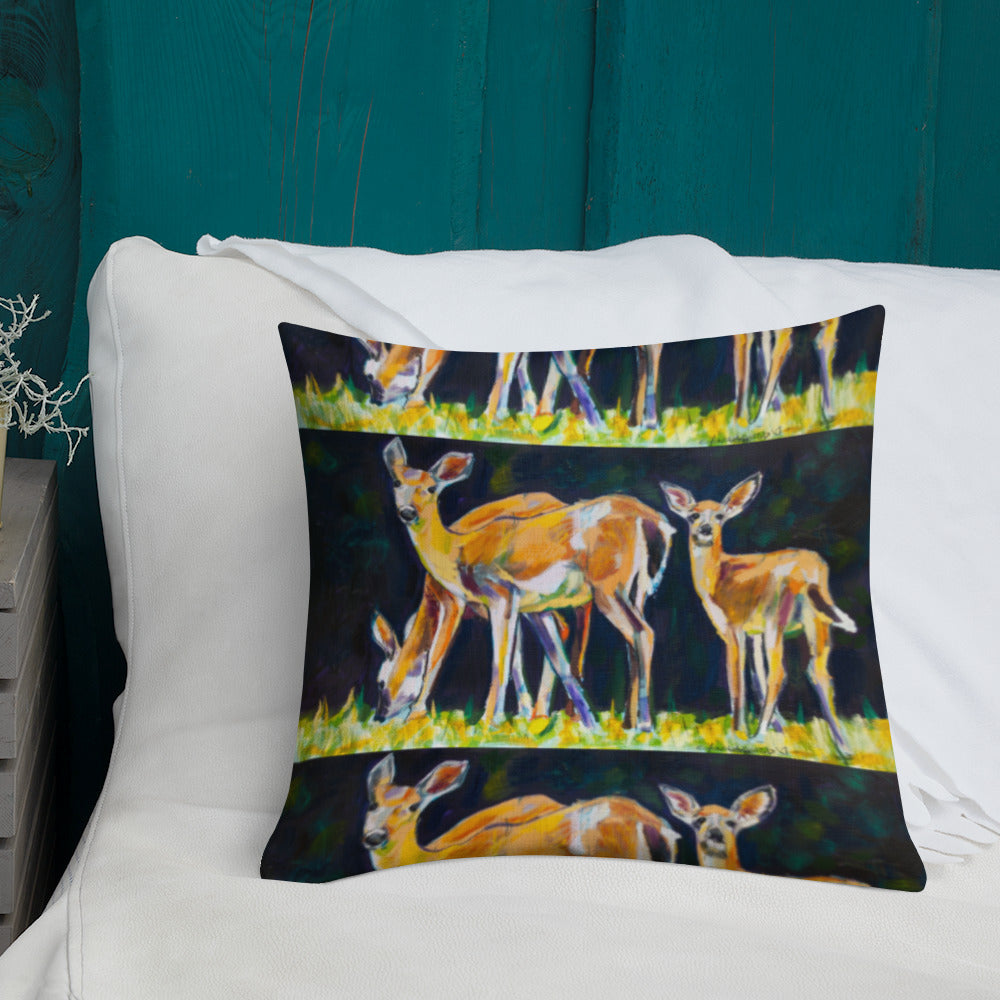 Deer Family Pattern Premium Pillow