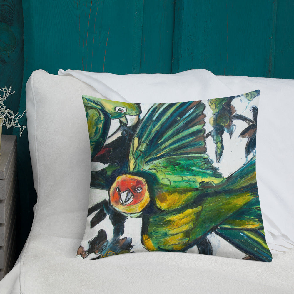 Parakeets Premium Pillow