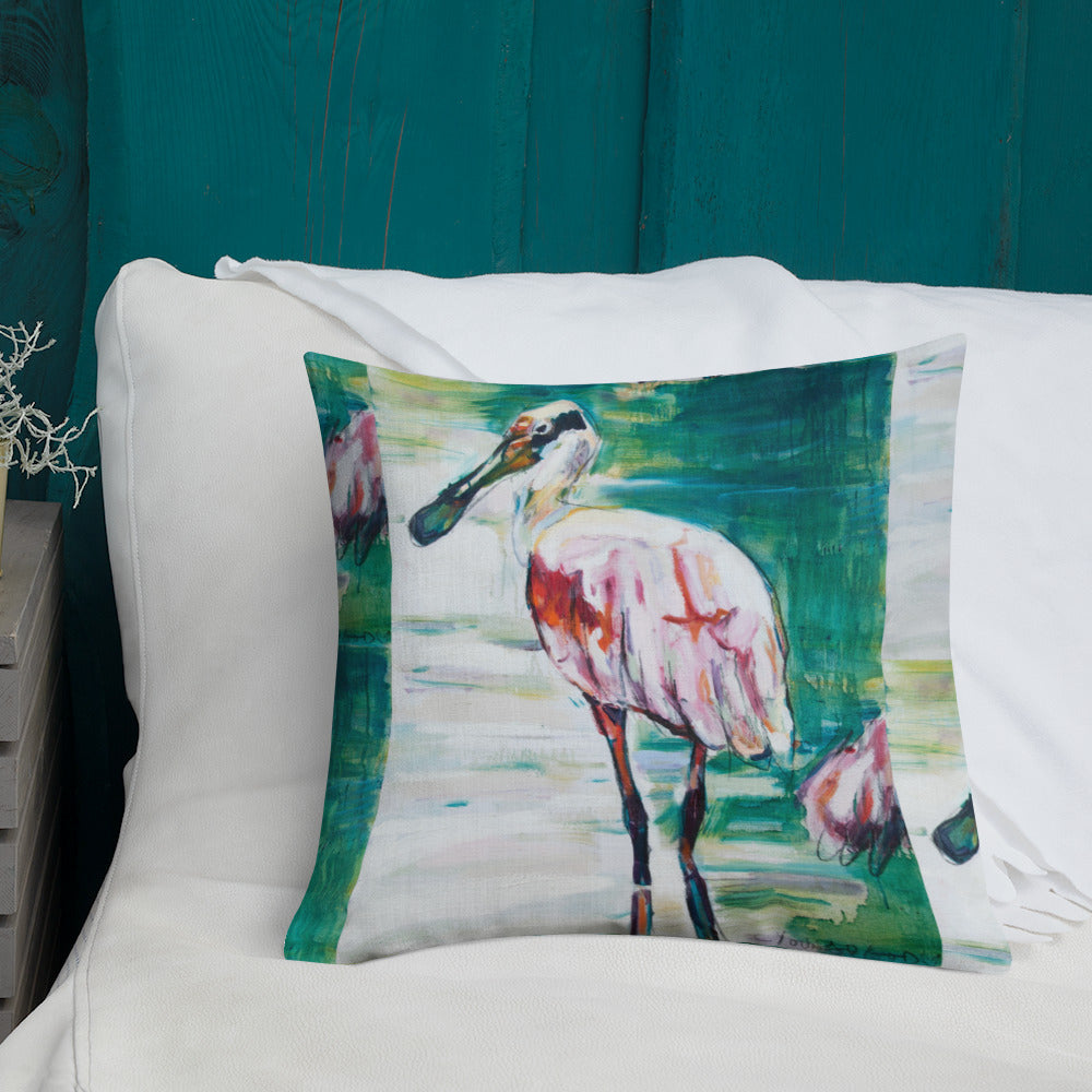 Roseate Spoonbill Premium Pillow