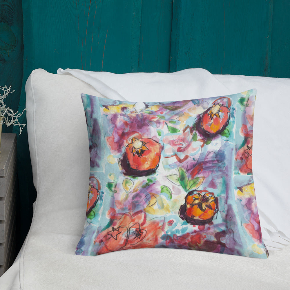 Tree of Life with Pomegranates 138 Premium Pillow