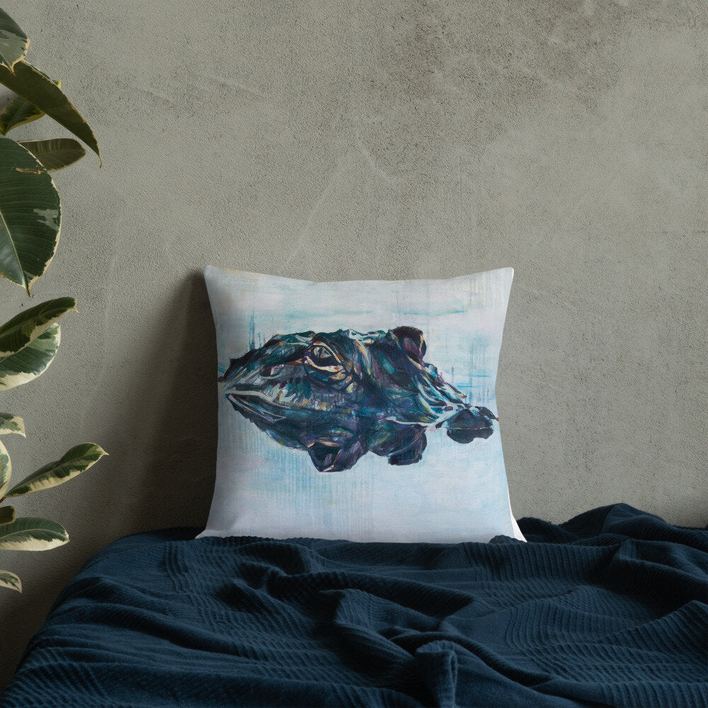 Alligator Reflection Premium Pillow