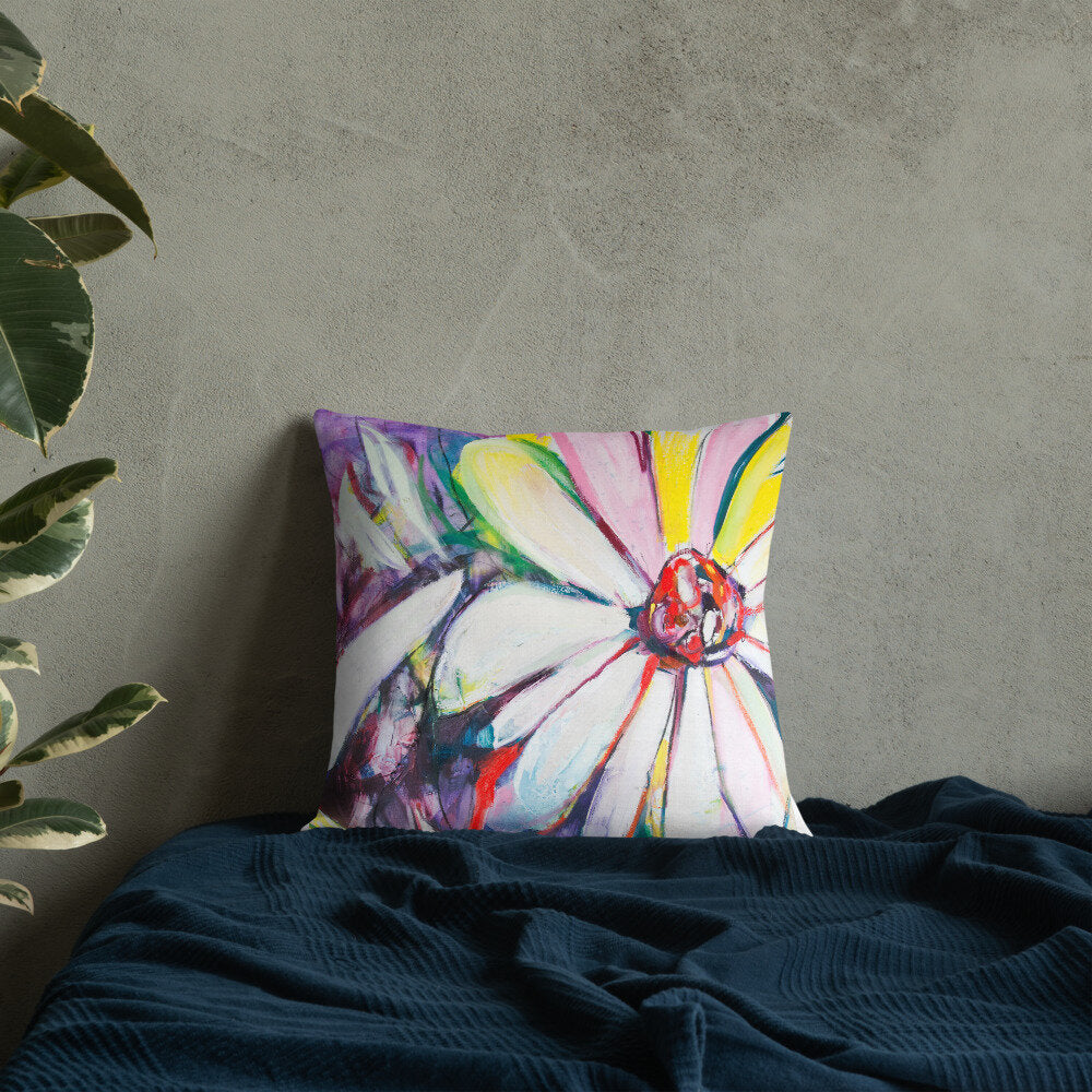 Zinnias III Premium Pillow