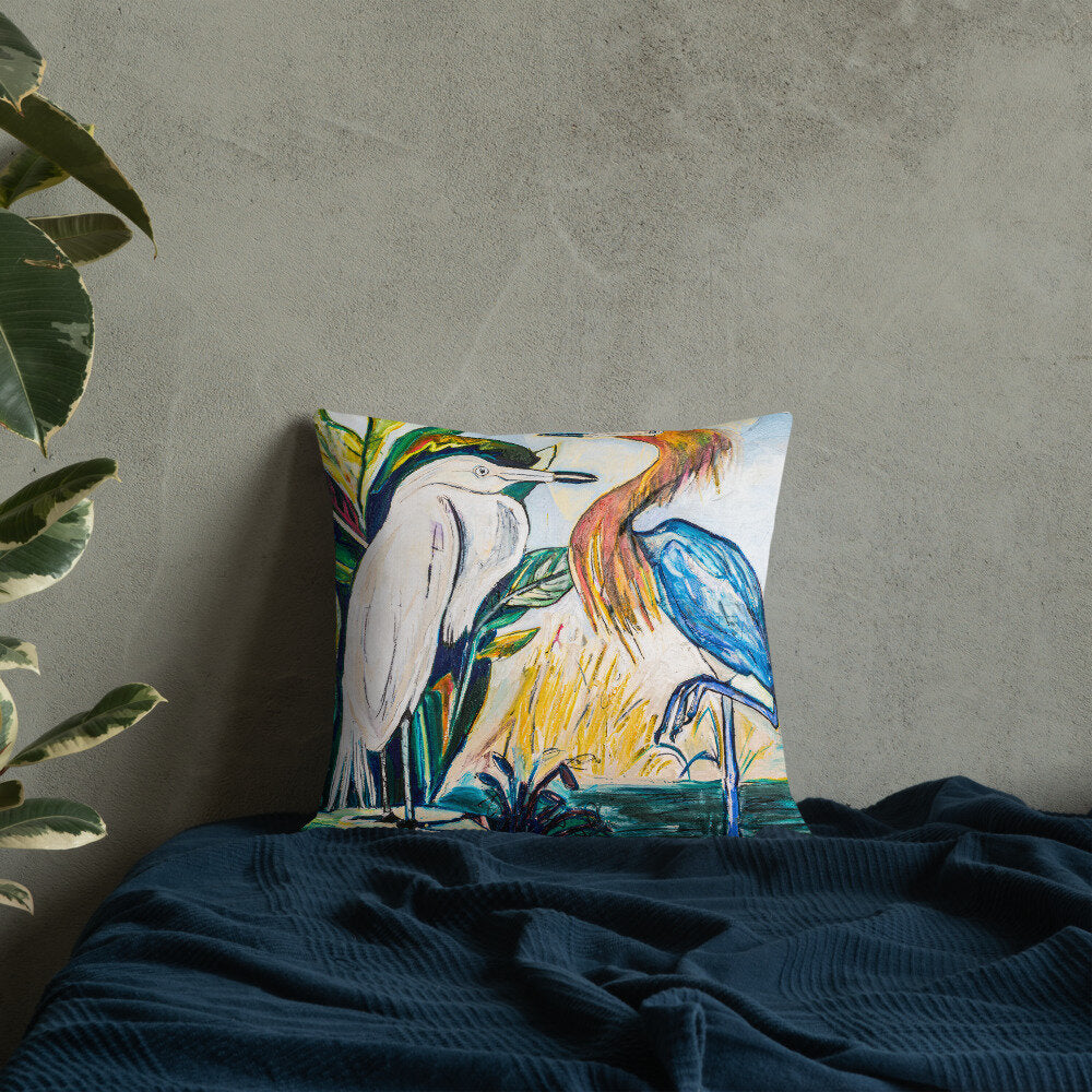 Herons Face-to-Face Premium Pillow