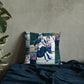Woman with Children Collage Pattern Premium Pillow