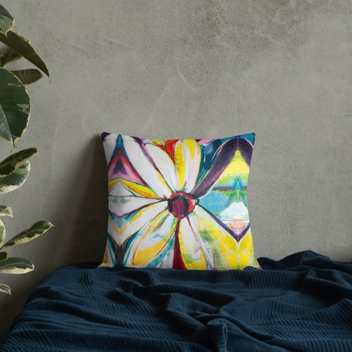 Zinnias Pattern Premium Pillow