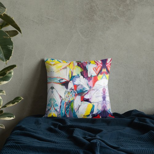 Zinnias II Pattern Premium Pillow