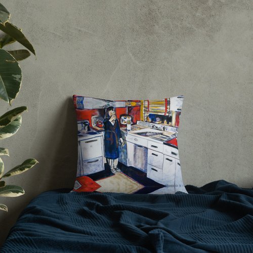 Vintage Kitchen Pattern Premium Pillow
