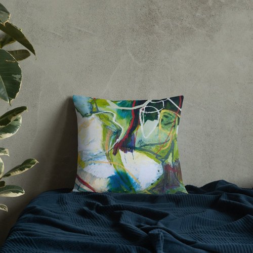 Abstract Magnolia II Premium Pillow