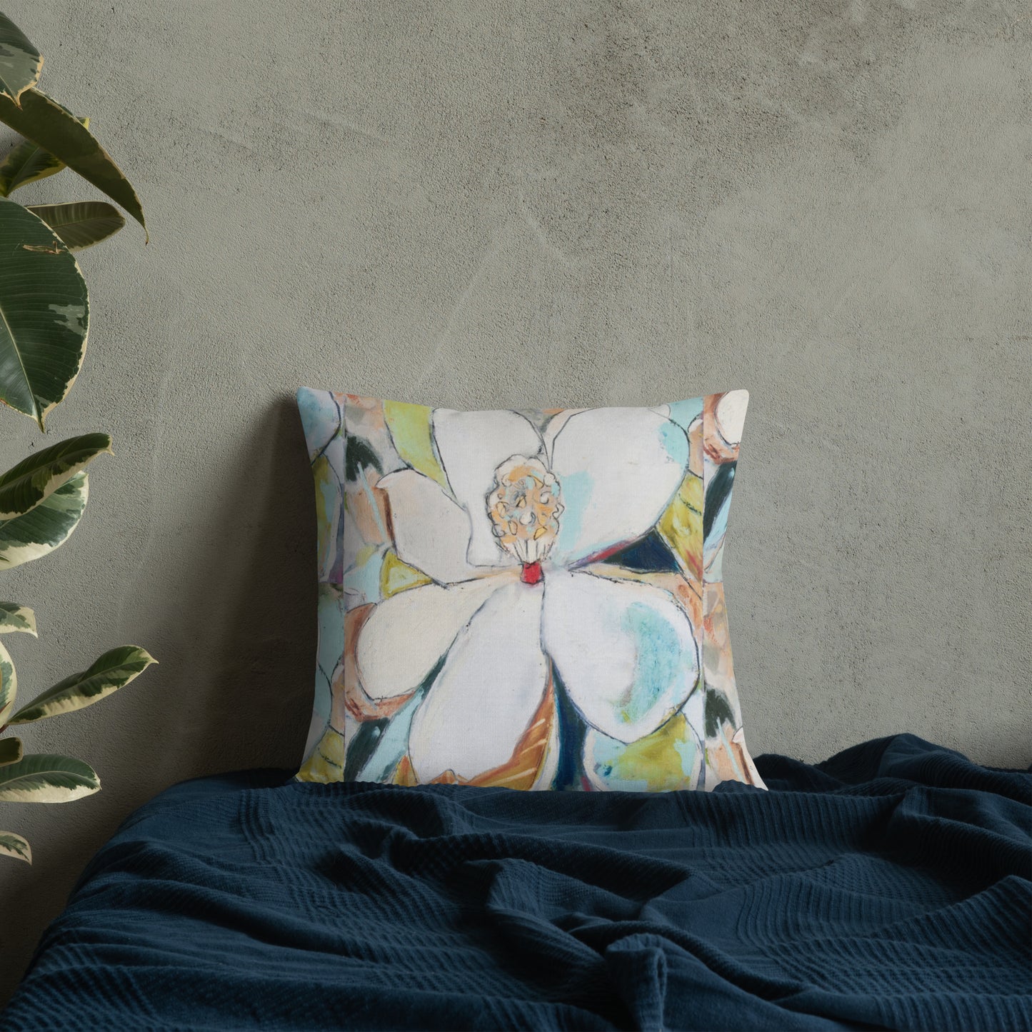 Soft Abstract Magnolia Premium Pillow