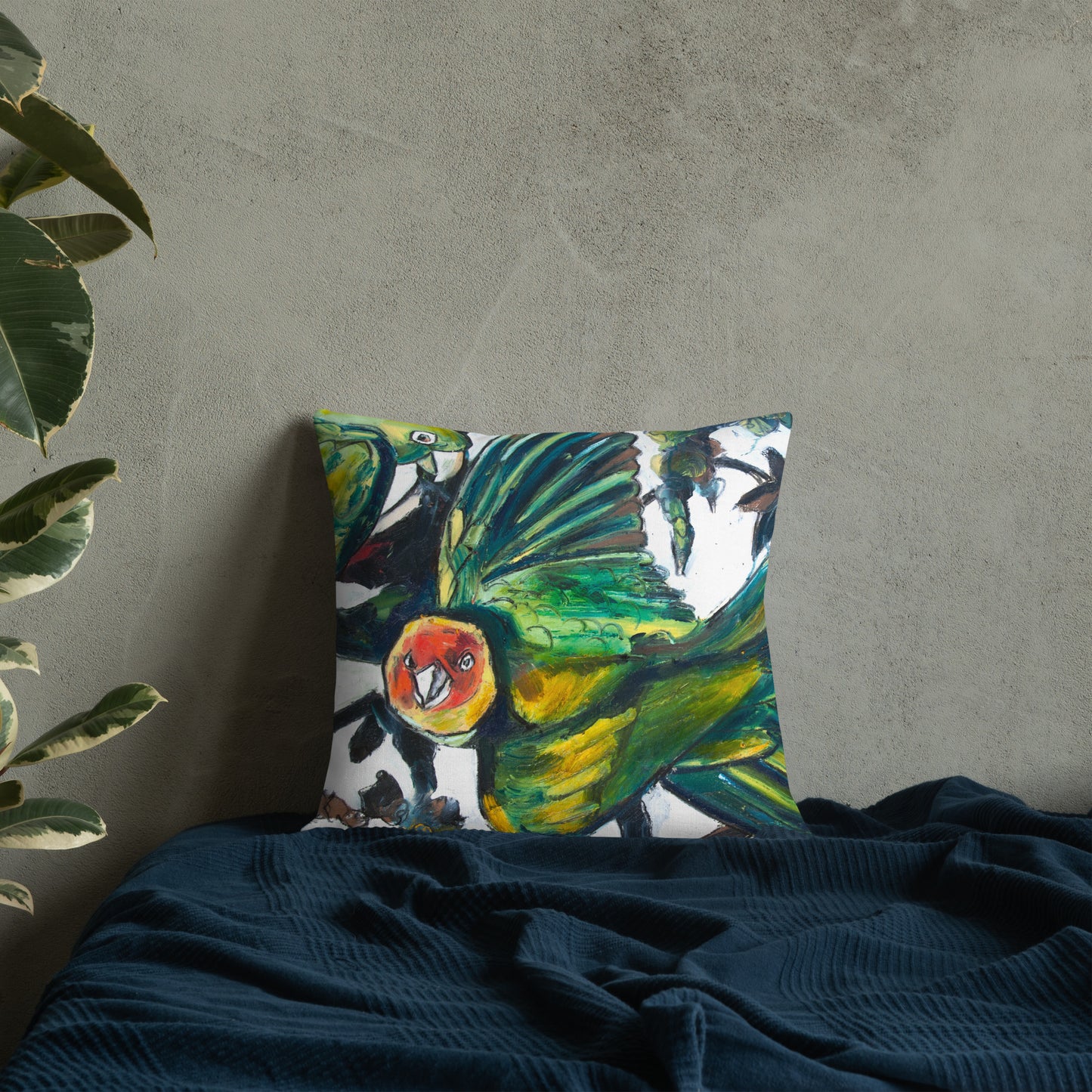 Parakeets Premium Pillow