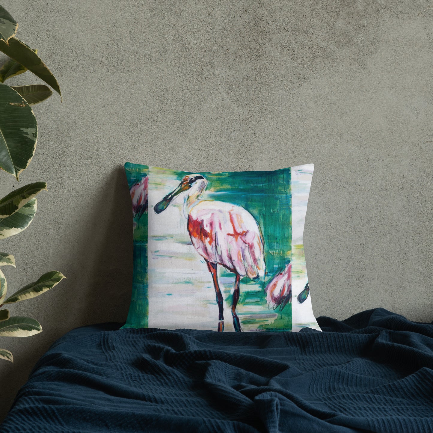 Roseate Spoonbill Premium Pillow