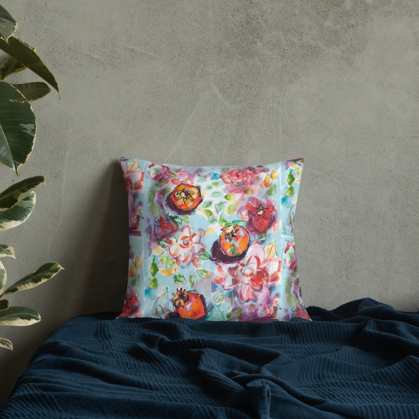 Tree of Life with Pomegranates 137 Premium Pillow