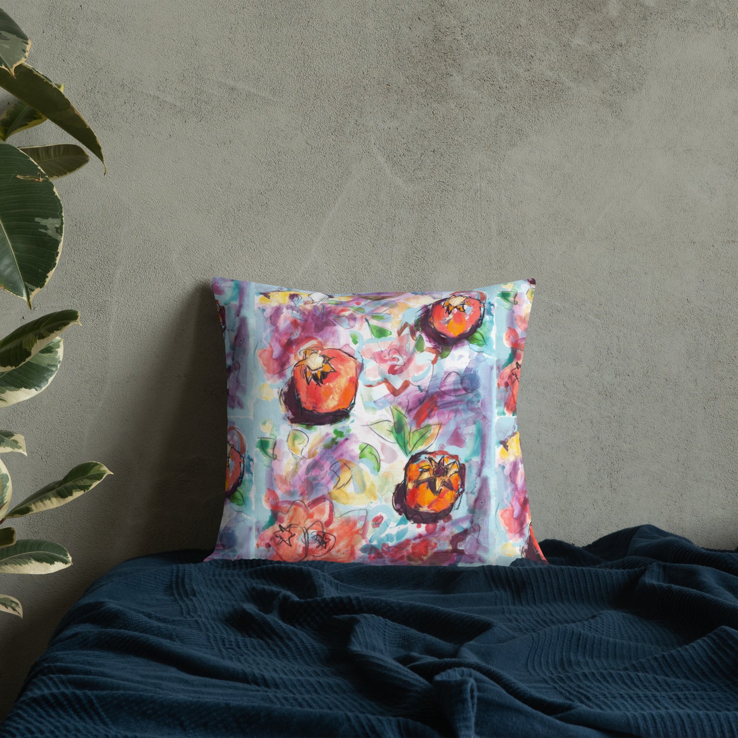 Tree of Life with Pomegranates 138 Premium Pillow