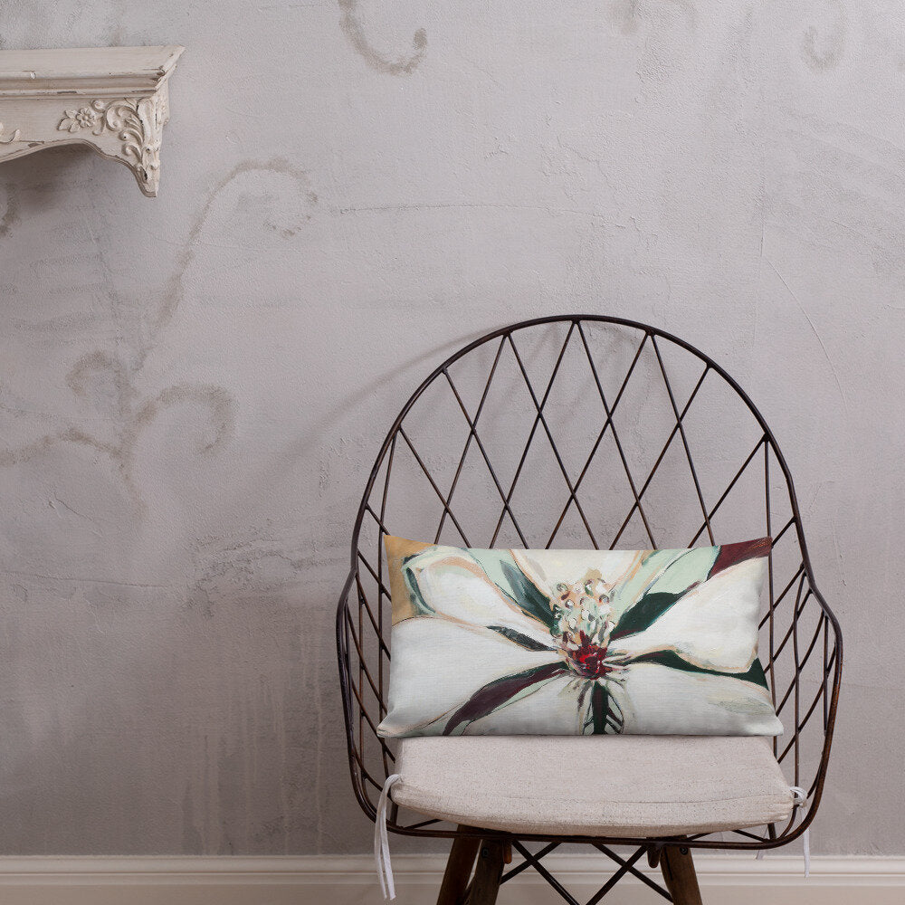 Metallic Gold Magnolia Premium Pillow