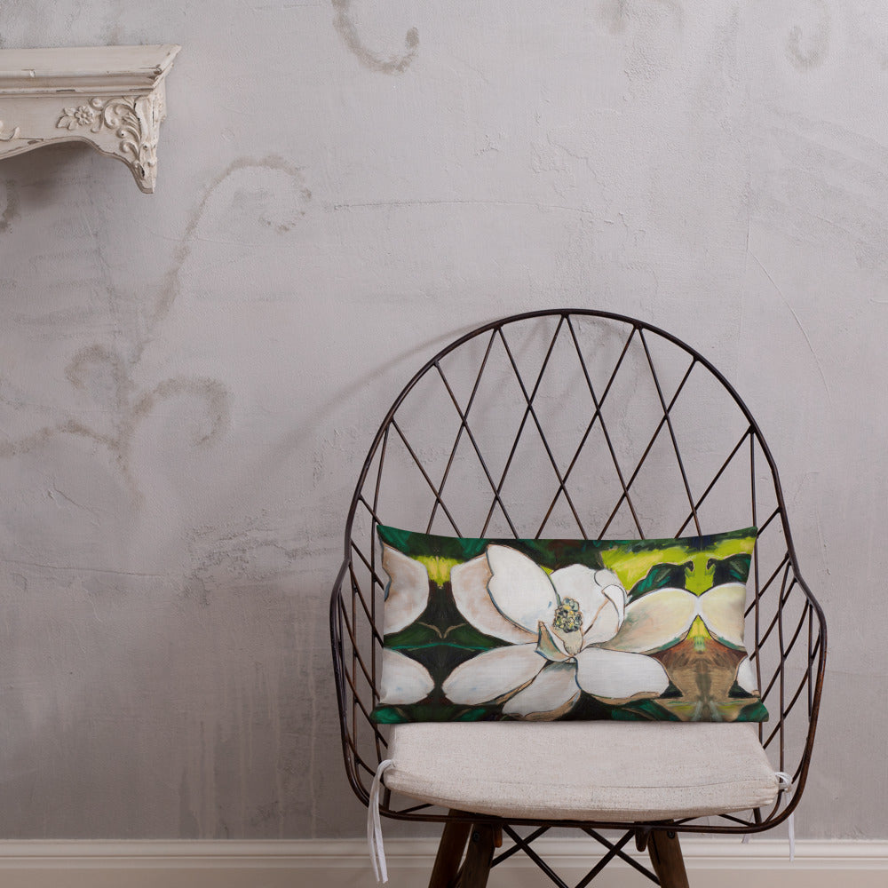 Magnolia Study on wood III Premium Pillow