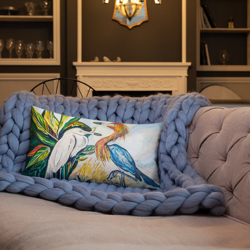 Herons Face-to-Face Premium Pillow