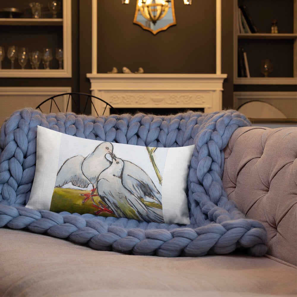 His & Her Doves Premium Pillow