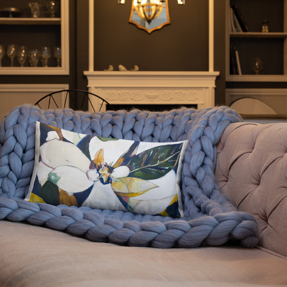 Navy Magnolia Premium Pillow