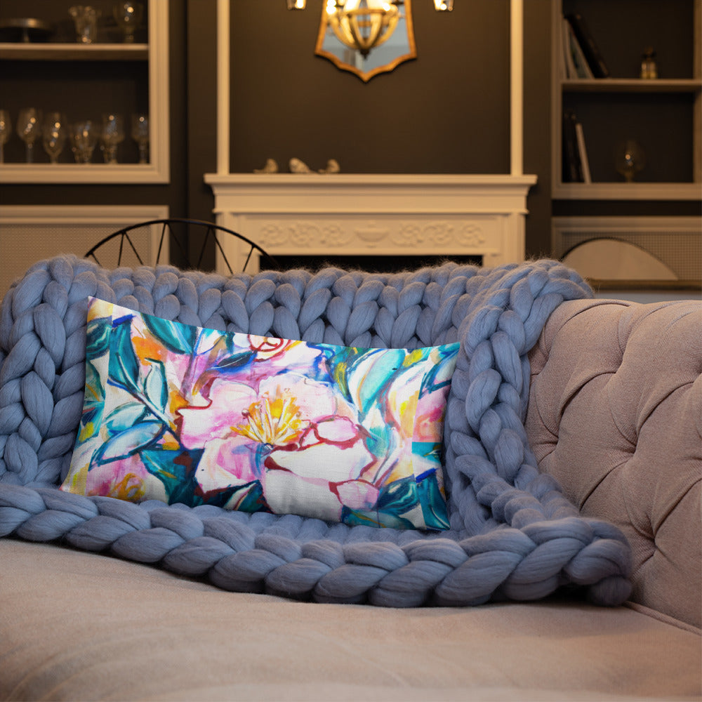 Pink and White Camilla Premium Pillow