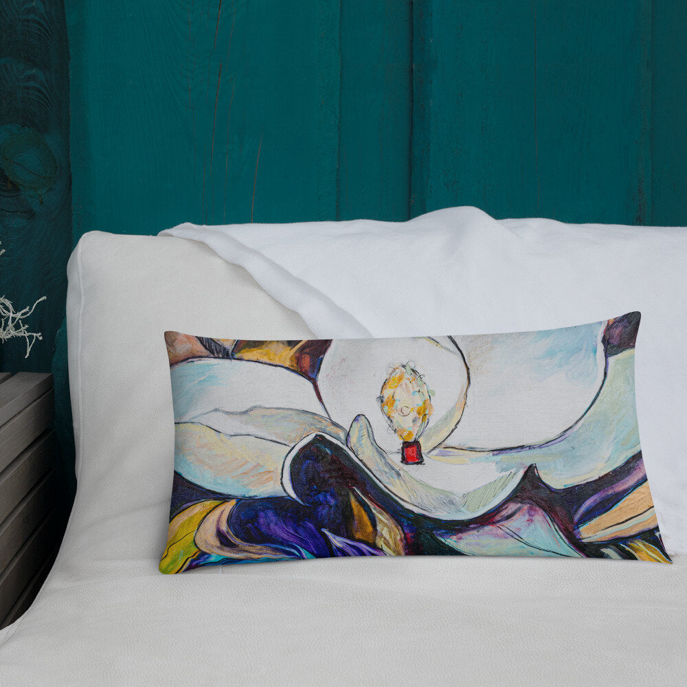 Purple and Gold Magnolia Premium Pillow