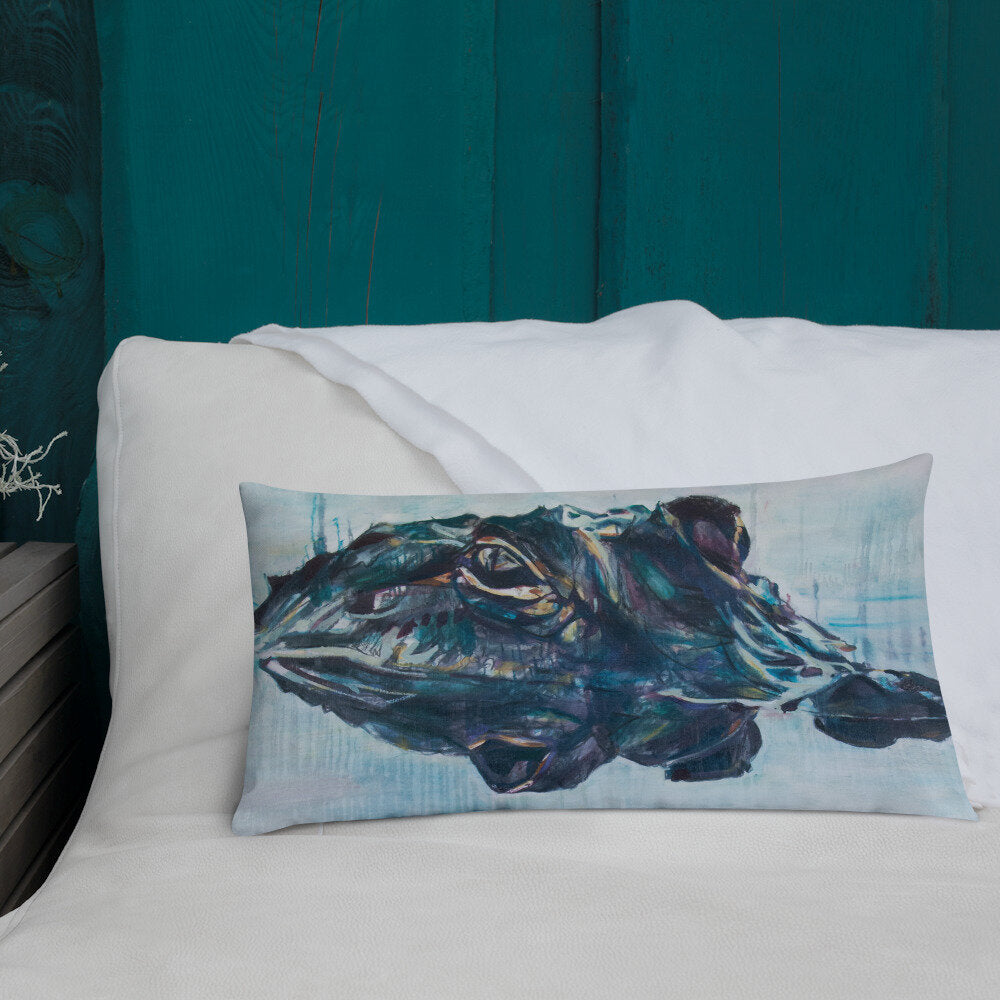 Alligator Reflection Premium Pillow