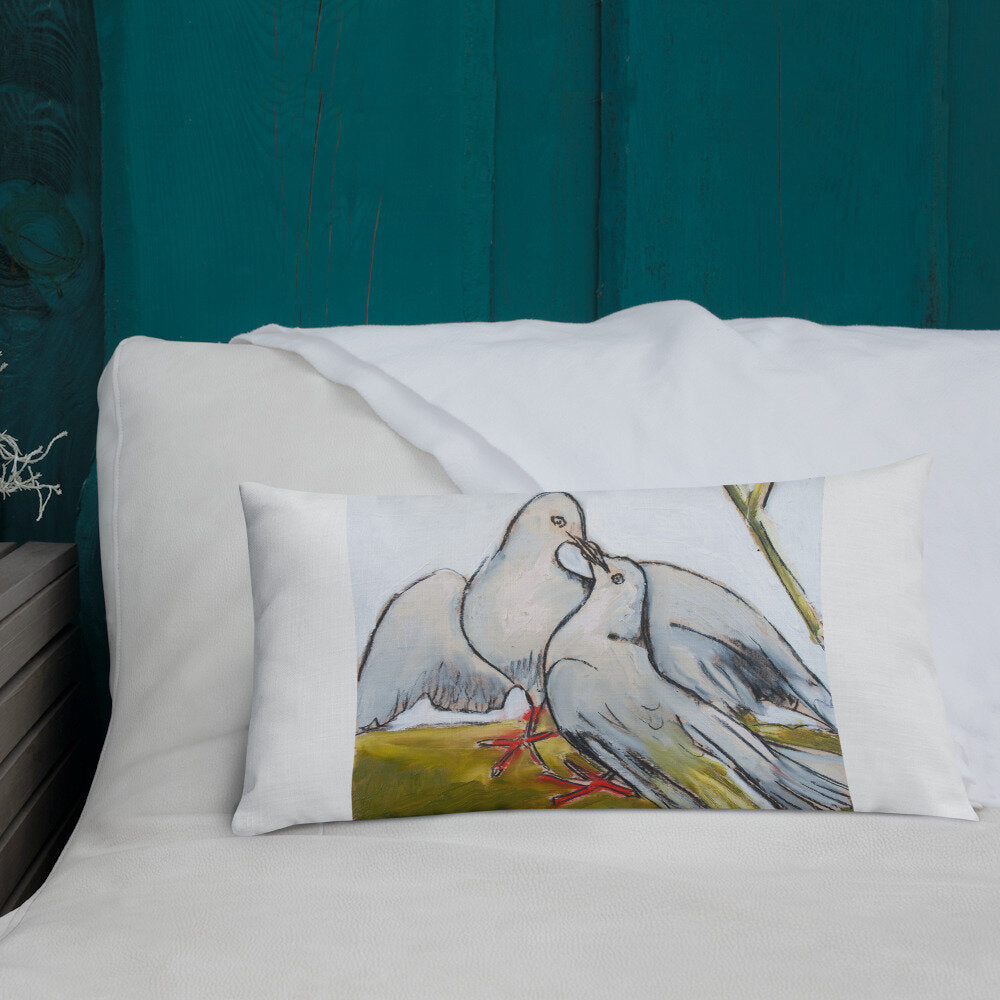 His & Her Doves Premium Pillow