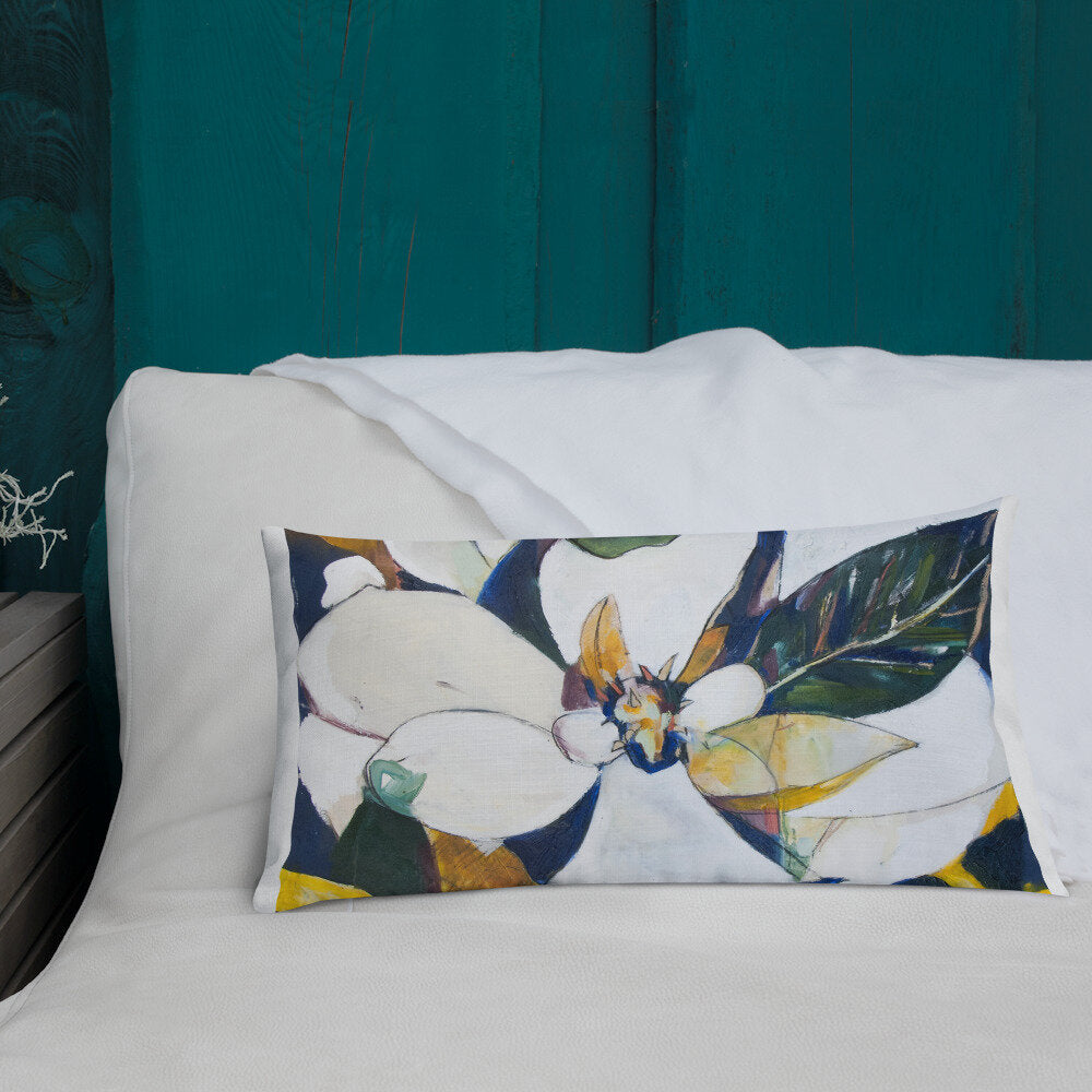 Navy Magnolia Premium Pillow