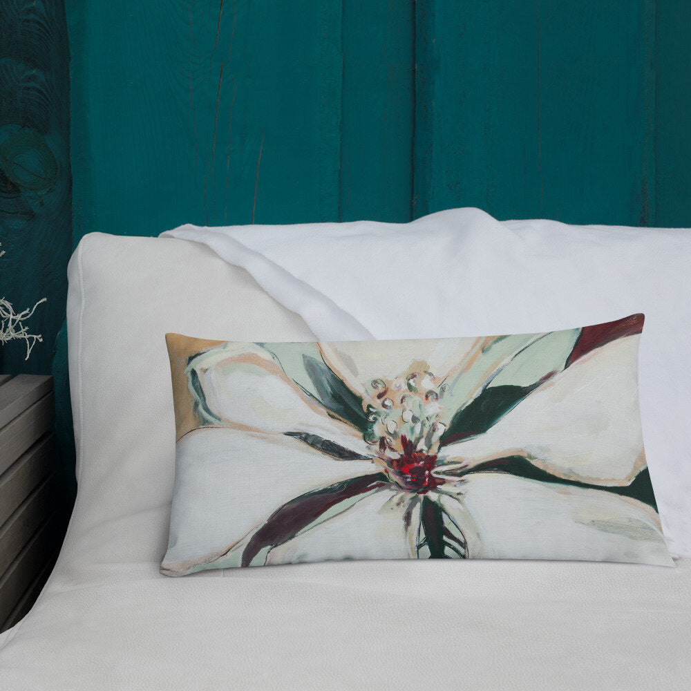 Metallic Gold Magnolia Premium Pillow