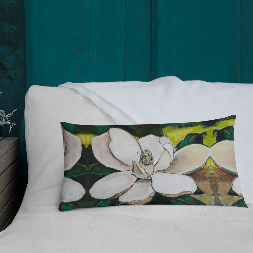 Magnolia Study on wood III Premium Pillow