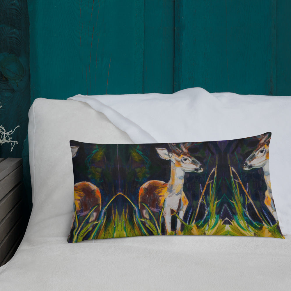 Buck in Bayou Brush Premium Pillow
