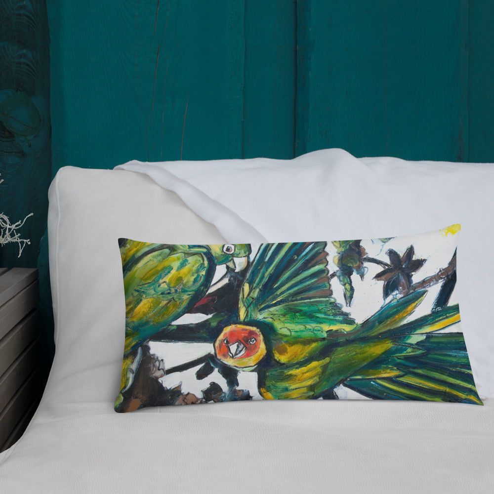 Parakeets Premium Pillow