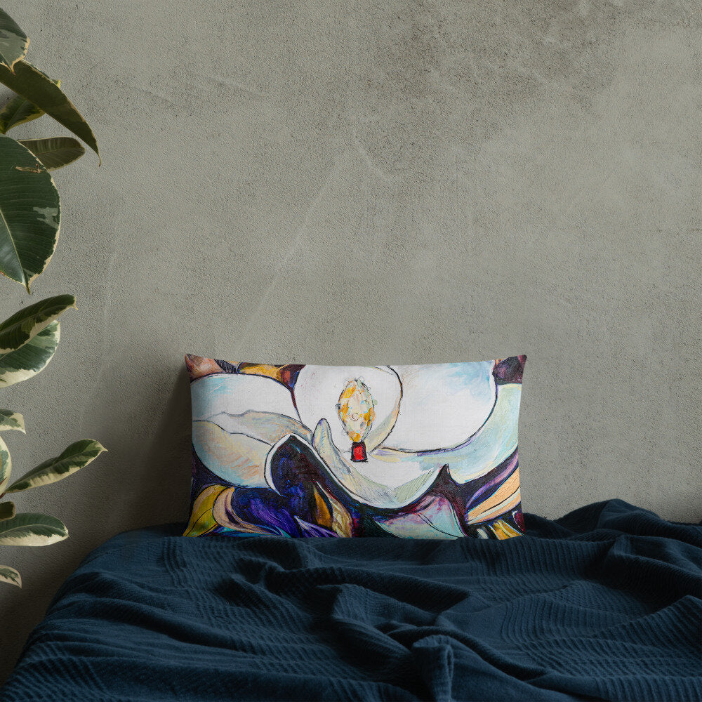 Purple and Gold Magnolia Premium Pillow