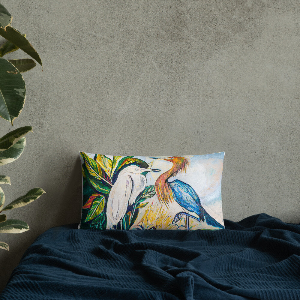 Herons Face-to-Face Premium Pillow