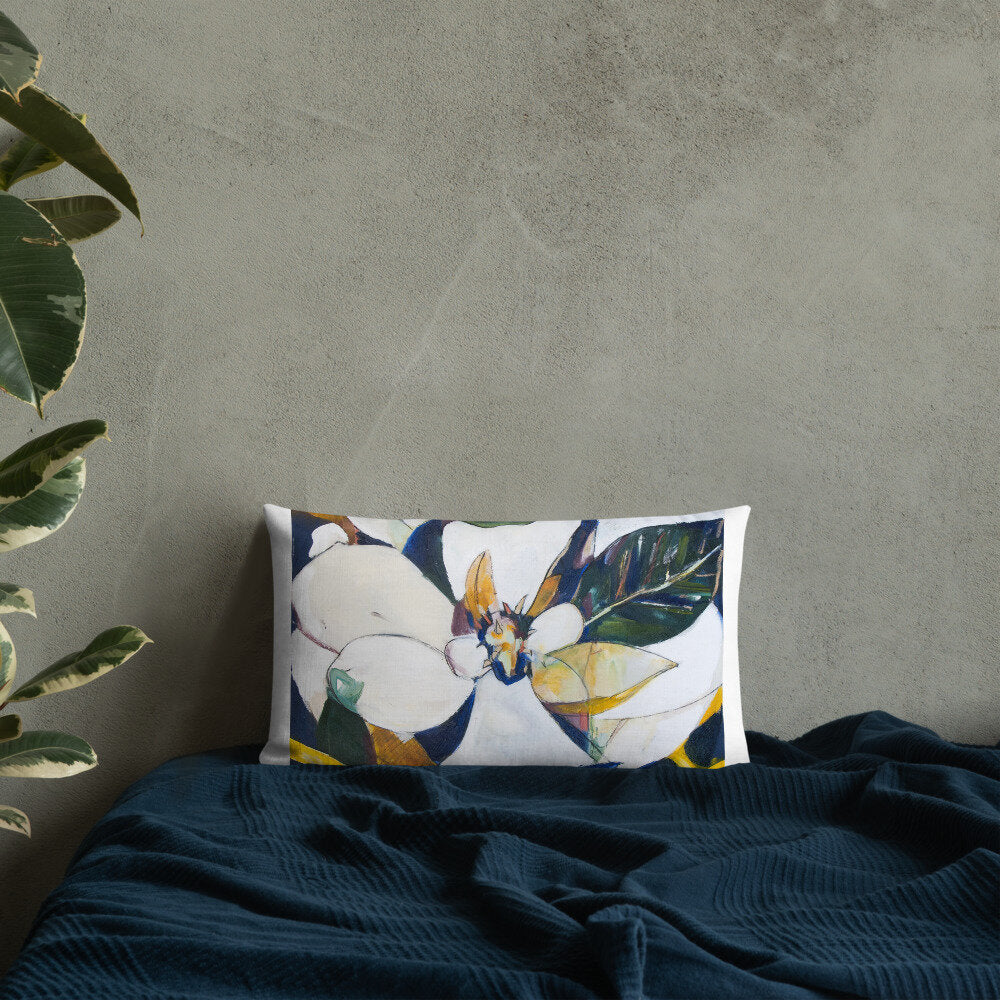 Navy Magnolia Premium Pillow