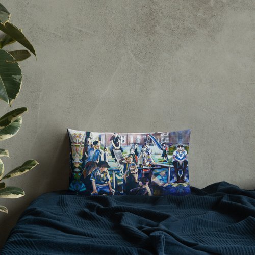 Vintage Schoolyard Reflection Premium Pillow