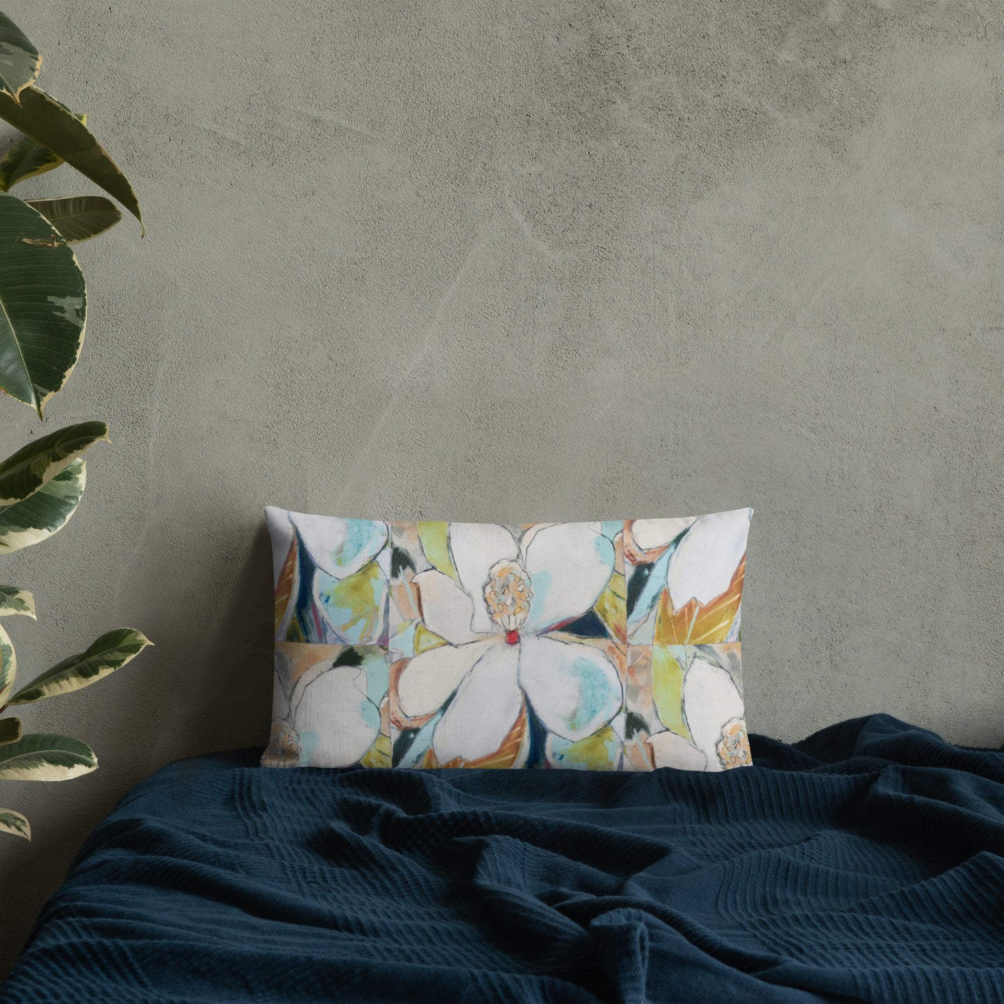 Soft Abstract Magnolia Premium Pillow