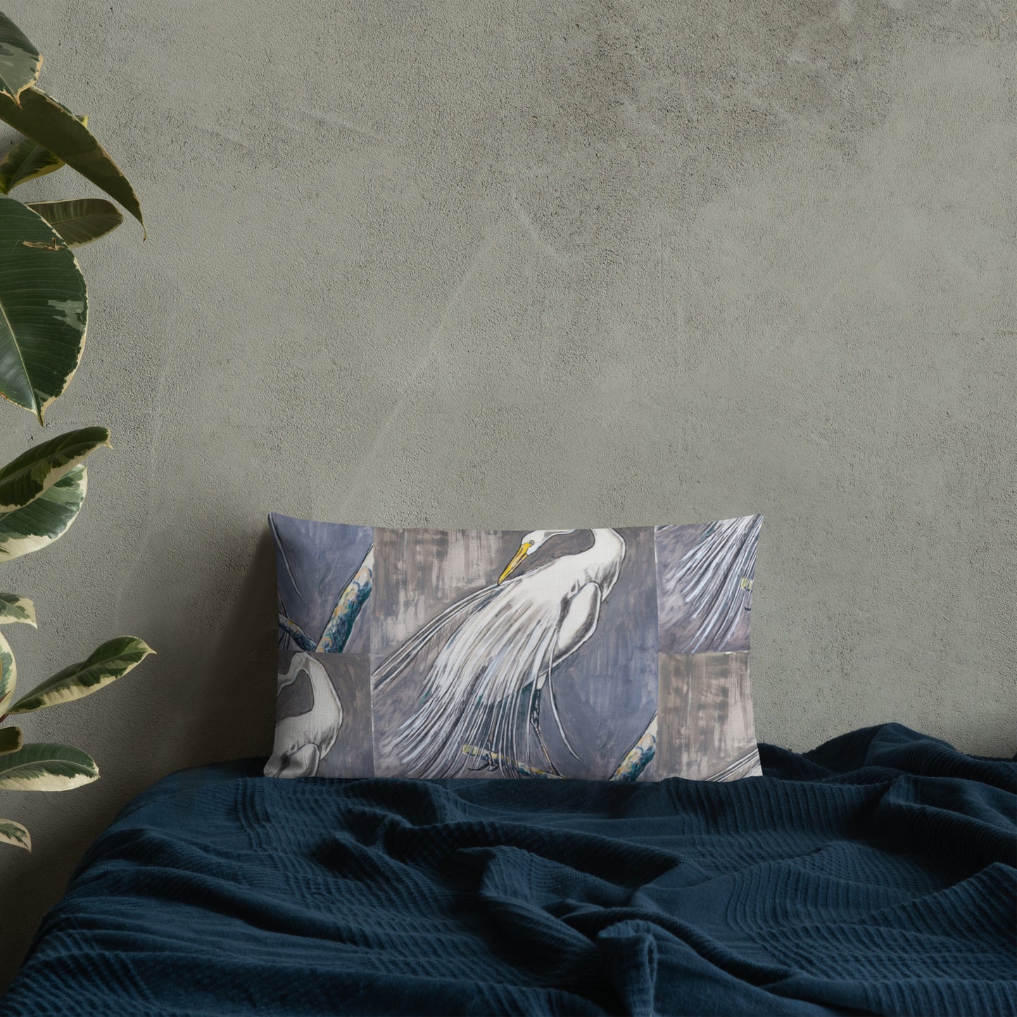 White Egret Out on a Limb Premium Pillow