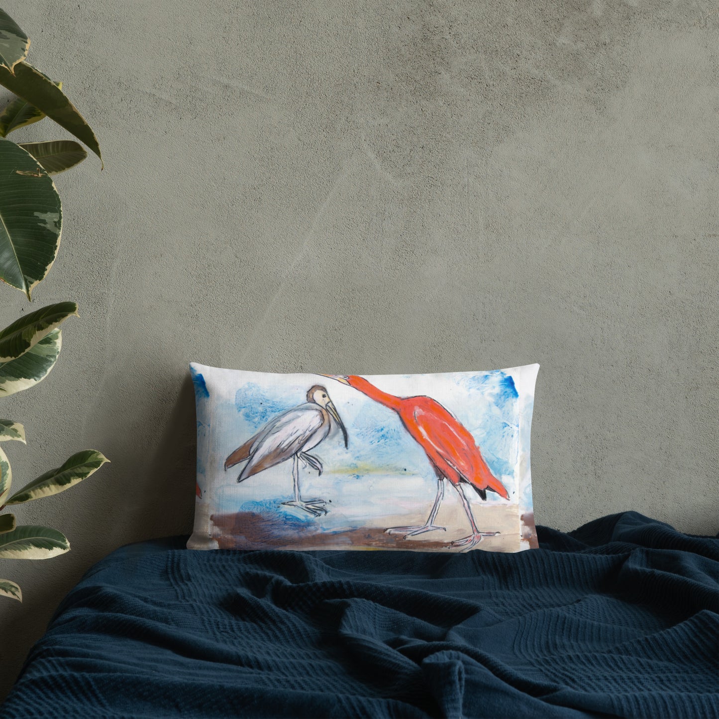 Scarlet Ibis and Friend Premium Pillow