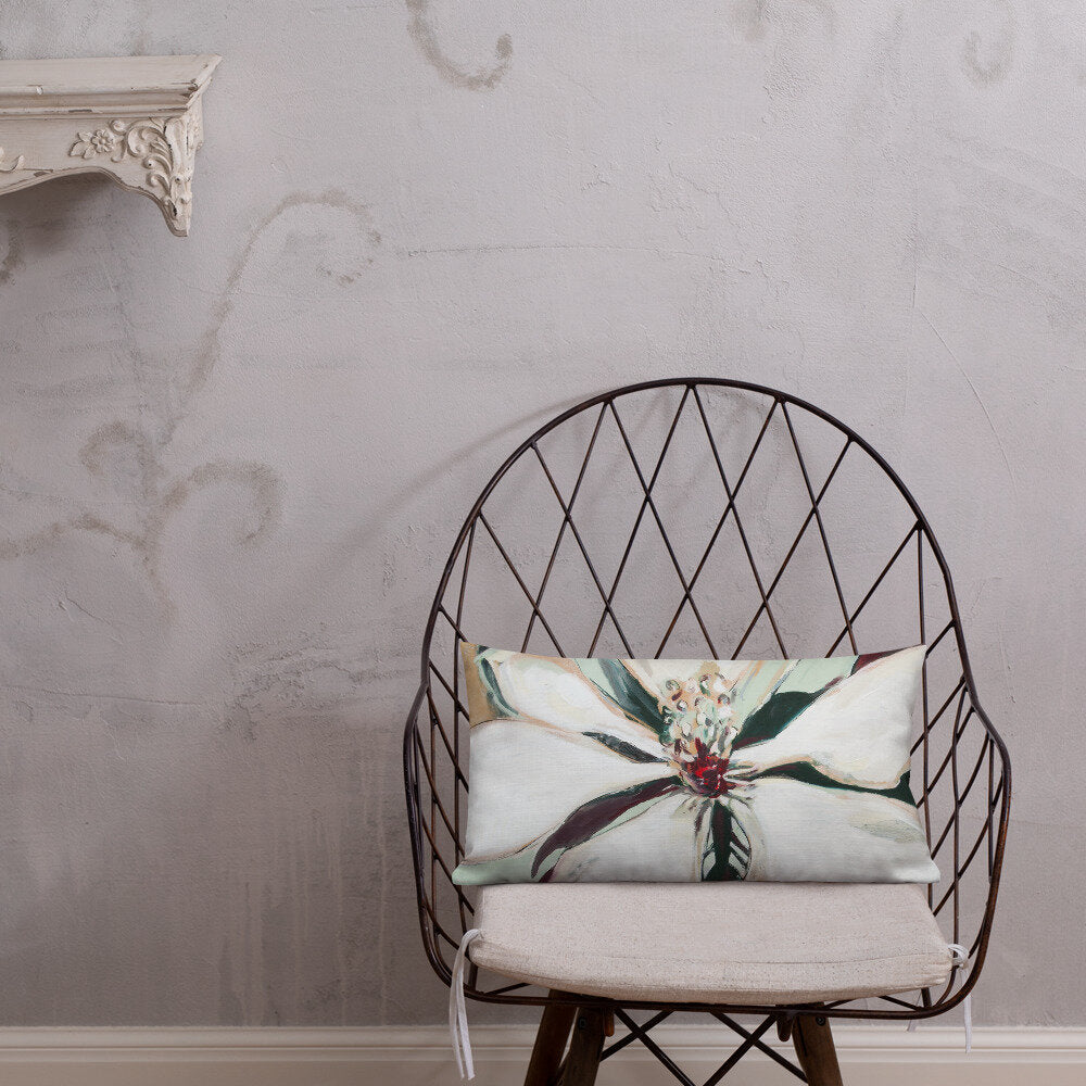 Metallic Gold Magnolia Premium Pillow