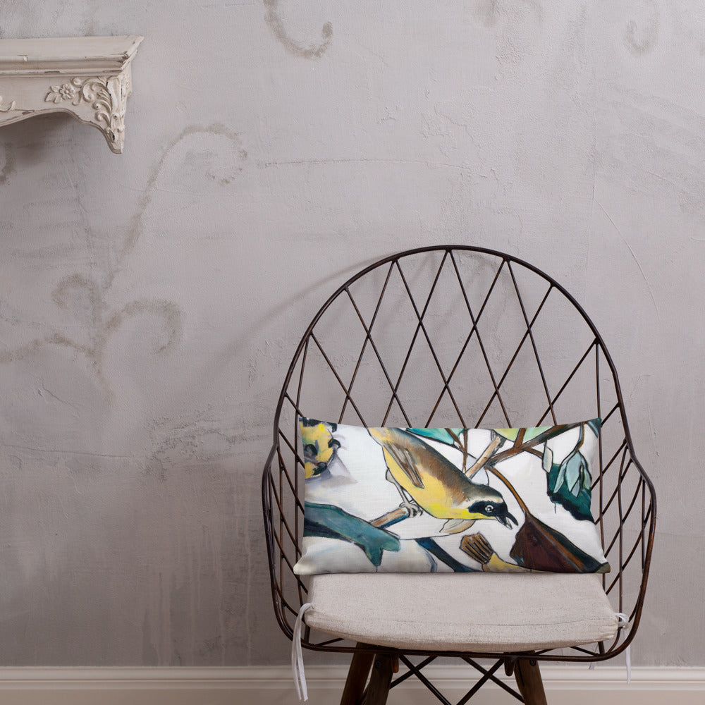 Yellowthroat and Magnolia Premium Pillow